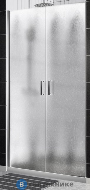 Душевая дверь BelBagno UNO-B-2-110-CH-Cr 1100x1900, стекло шиншилла, профиль хром