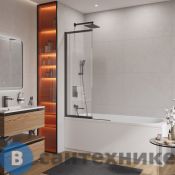 Шторка CEZARES SLIDER-FIX-VF-11-90/150-C-NERO на ванну