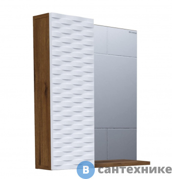 картинка Шкаф-зеркало Grossman АЛЬБА-65 см Лев. веллингтон/белый (206501)