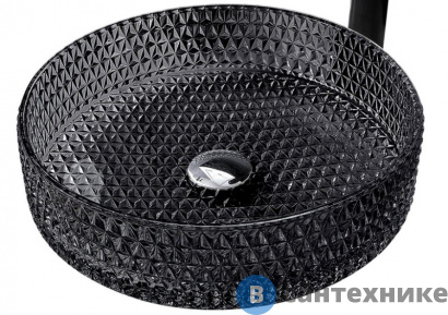 картинка Раковина ABBER Glas AK2301B накладная стеклянная, чёрная