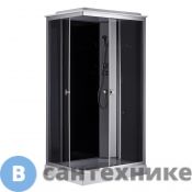 Душевая кабина Loranto CS-5180-13R G, 100*80*215 низкая, серая, прямоугольная, стекло 4 мм, поддон 13 см