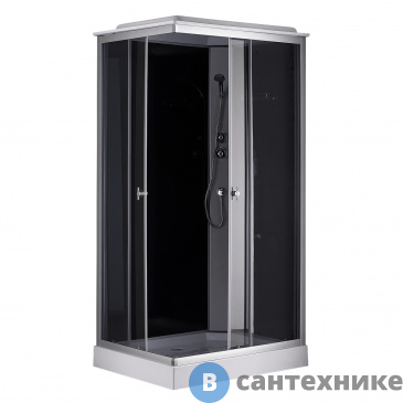 картинка Душевая кабина Loranto CS-5180-13R G, 100*80*215 низкая, серая, прямоугольная, стекло 4 мм, поддон 13 см