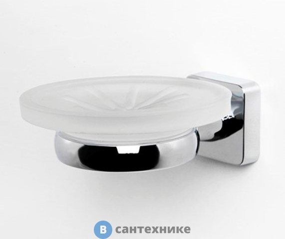 Мыльница WasserKRAFT Lippe K-6529 стеклянная металл, хромоникелевое покрытие, матовое стекло
