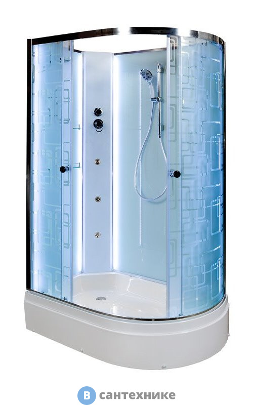 Душевая кабина Deto ЕМ2712 L N LED с гм. (120х80х208 см)