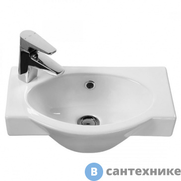 картинка Раковина Santek ФОРУМ 45 1WH110542 с отверстием для смесителя слева /22,5/28х45,5/ (белый)