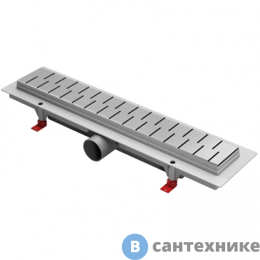 картинка Водоотводящий пластиковый желоб AZARIO D40 (боковой слив) c рамкой из нерж. стали, с решеткой Medium 550 мм (AZ-CH 550 MN)