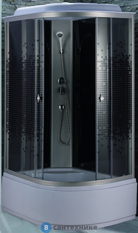 Душевая кабина Niagara NG-7510L black (1200х800х2150) стекло мозайка