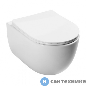 картинка Унитаз подвесной MEER MR-2108 490х370х340мм, безободковый, сиденье ультратонкое микролифт