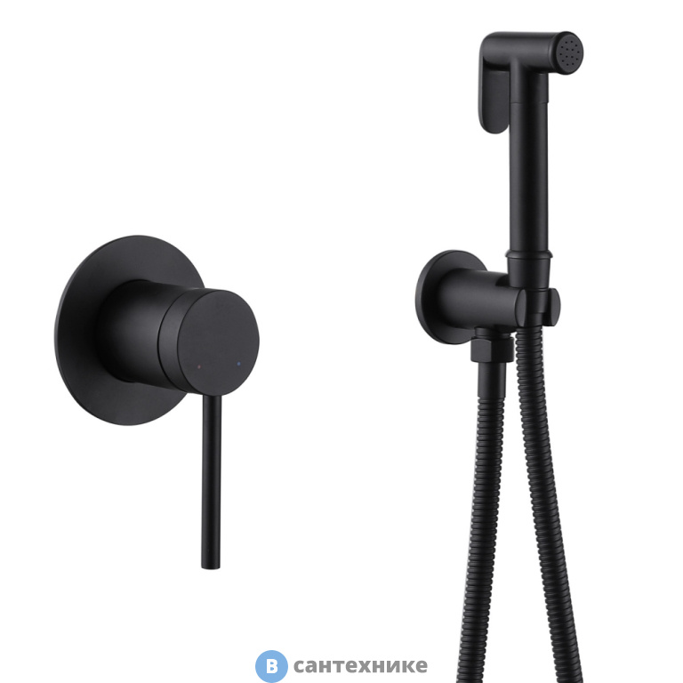 Смеситель ABBER Emotion AF8825B с гигиеническим душем, чёрный матовый