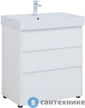 картинка Тумба под раковину Aquanet Nova Lite 75 3 ящ. бел. глянец (302472)