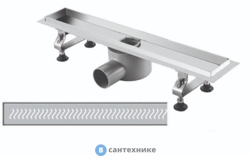 Душевой трап RGW SDR-01-80-E1 прямой 800*90 O 50 мм на ножках, с решеткой (21210180-01)