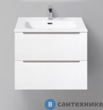 картинка Тумба под раковину BelBagno 61 см ETNA39-600/390-2C-SO-BL-P подвесная с двумя выкатными ящиками, Bianco Lucido
