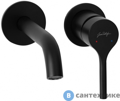 картинка Смеситель Jacob Delafon Elate E28318-BL для раковины встраиваемый в стену, чёрный