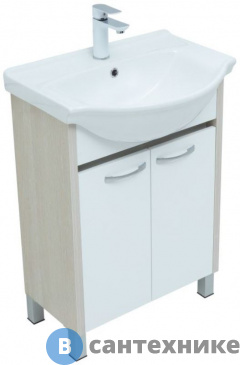 картинка Тумба под раковину Aquanet Донна 60 бел. дуб/белый (Shenxin) (273996)