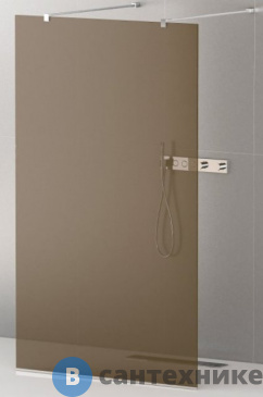 картинка Душевая перегородка Cezares LIBERTA-L-2-120-120-BR-Cr с возможностью двустороннего входа, стекло бронза, профиль хром, 1200x1200x1950 мм