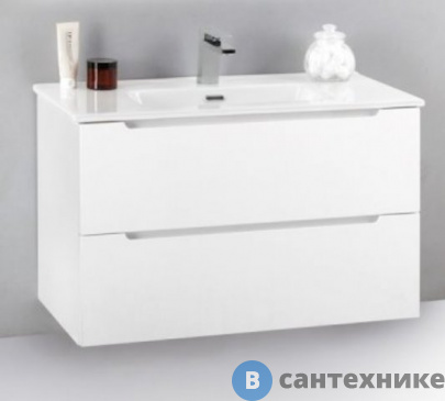 картинка Тумба под раковину BelBagno 71 см ETNA39-800/390-2C-SO-BL-P подвесная с двумя выкатными ящиками Bianco Lucido