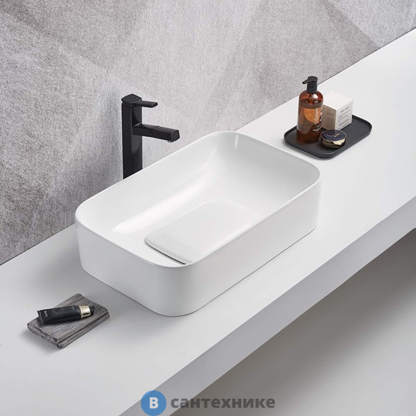 Раковина WELTWASSER ELBACH 78575-70 GL-WT накладная (глянцевая белая) 705x350x150 мм