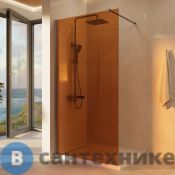 Душевая перегородка Vincea Walk-In VSW-1H900GSGM, 900*2000, вороненая сталь, стекло янтарь