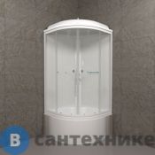 Душевая кабина Тритон Ультра 90*90 Б 1/4 круга, глуб. подд., Белый, ДН4 (сифон D50мм) (DK320)