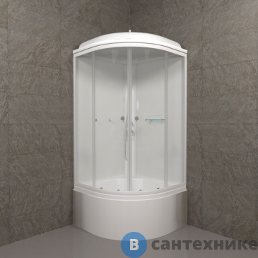 картинка Душевая кабина Тритон Ультра 90*90 Б 1/4 круга, глуб. подд., Белый, ДН4 (сифон D50мм) (DK320)