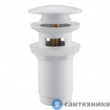 картинка Донный клапан ABBER AF0010W с переливом, белый