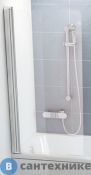Шторка на ванну Ravak Chrome CVS1-80 L сатин+стекло Transparent (7QL40U00Z1)