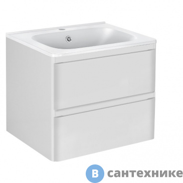 картинка Тумба под раковину Vincea Vico 600 подвесная, 2 выкатных ящика soft close, G.White (VMC-2V600GW)