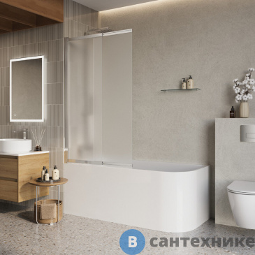картинка Душевая шторка BelBagno LUCE-VF-11-90/145-P-Cr на ванну