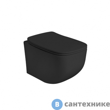 картинка Унитаз подвесной AXA White Jam 3312707 520х340 мм, безободковый, Black Matt, без сиденья