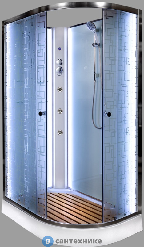 Душевая кабина Deto ЕМ1512 L N LED с гм. (1200*800*2200)