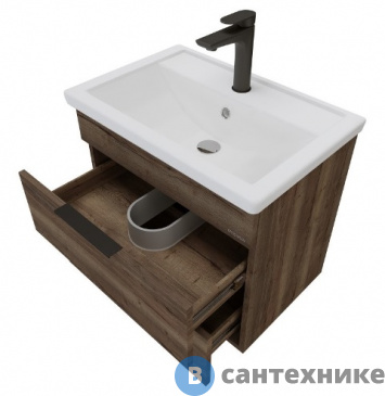 картинка Тумба под раковину Grossman ФОРТА-70 см подвесная, с 2-я ящ. темный дуб (под ум.Фостер-70)