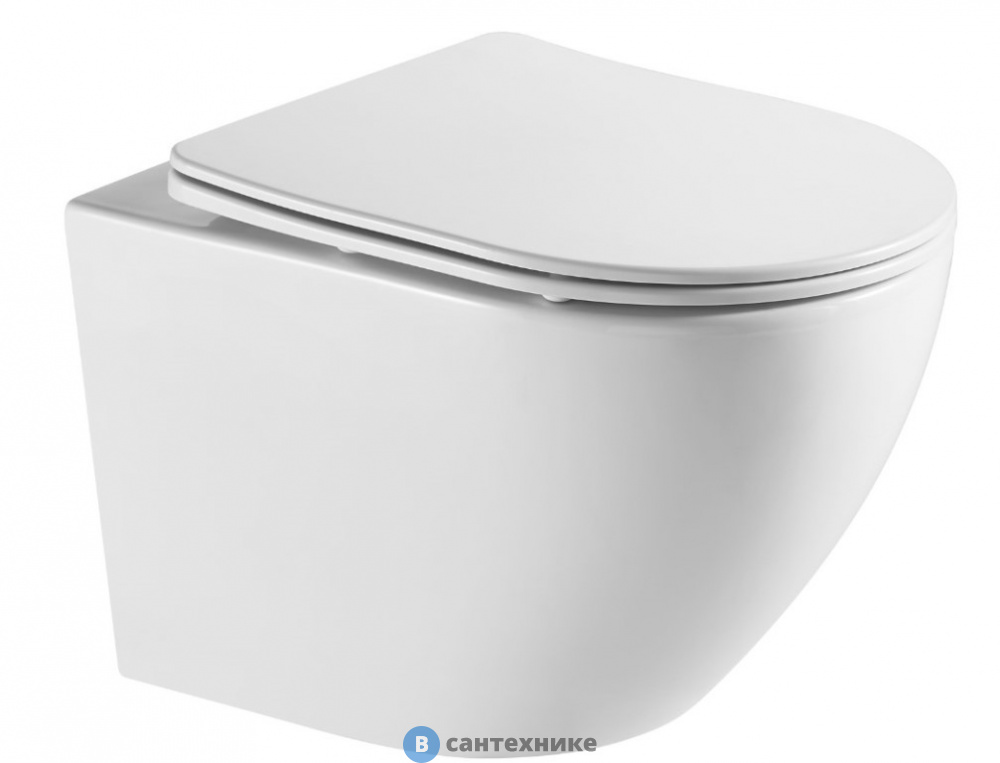 Унитаз подвесной AZARIO Grado AZ-0046-UQ3 безободковый, с сидением микролифт 490*370*360