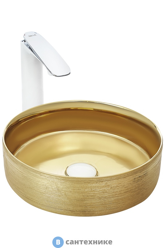 Раковина WELTWASSER ELBACH 3134 LSG накладная (золотистая) /355х355х120/