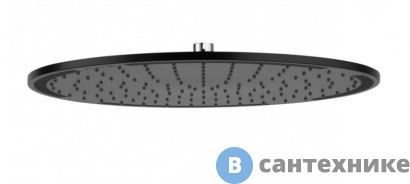 картинка Верхний душ Kludi 6434087-00 A-QA, круглый, плоский, 400 мм, чёрный матовый