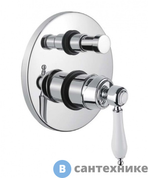 картинка Смеситель Cezares APHRODITE-VDIM2-01-Bi встраиваемый однорычажный, для душа с переключателем, хром