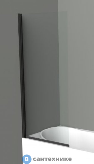 Душевая шторка BelBagno UNO-V-1-90/150-C-NERO 900x1500 на ванну