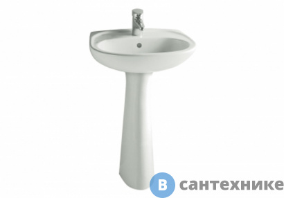картинка Раковина Vitra Normus 9600B003-7650 с пьедесталом, белый