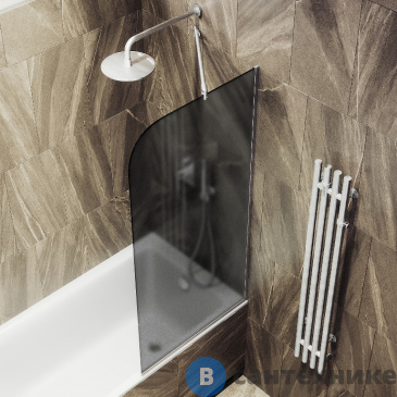картинка Шторка для ванны в профиле MaybahGlass 1400*340 Стекло 6 мм Графит матовый (MGV-129-5у)