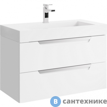 картинка Тумба под раковину Aqwella CUBE 90 CUB0109W (подвесная, белый)