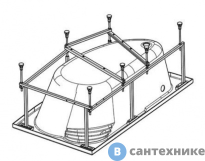 картинка Монтажный комплект к ванне Santek Ибица 150х100, левосторонней и правосторонней (1WH112433)