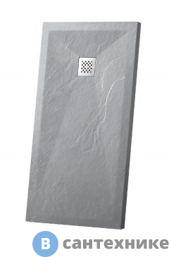 картинка Душевой поддон Vincea VST-4SR8012G, 1200*800*25, серый из искусственного камня, без сифона