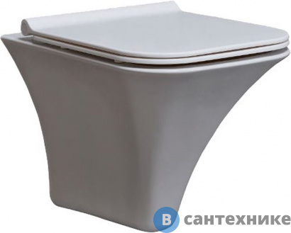 картинка Унитаз подвесной beWash Ladoga безободковый с функцией биде с сиденьем микролифт (54303601 + EVKK540501054)