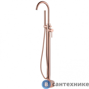 картинка Смеситель ABBER Wasser Kreis AF8115RG напольный для ванны, розовое золото