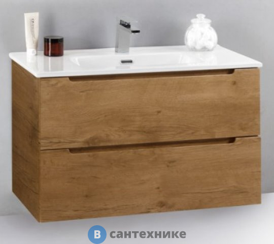 Тумба под раковину BelBagno ETNA39-800/390-2C-SO-RN-P подвесная с двумя выкатными ящиками, Rovere Nature