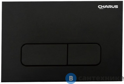 картинка Смывная клавиша CHARUS Elegia, двойной смыв, чёрный, пластик (FP.320.DW.01)
