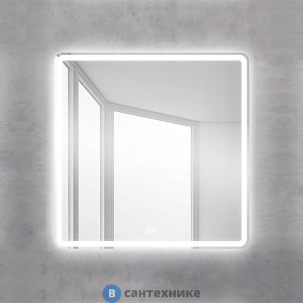 Зеркало BelBagno SPC-MAR-900-800-LED-TCH-WARM с встроенным светильником, сенсорным выключателем и подогревом (900x30x800)