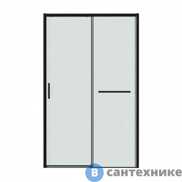 картинка Дверь в нишу Grossman Style 100.K33.05.110.21.02 (110*195) черный матовый, стекло шиншилла