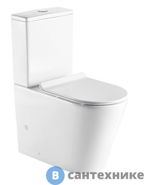 картинка Унитаз с бачком AZARIO Maro AZ-2125 безободковый, с сиденьем микролифт 670*380*850 мм