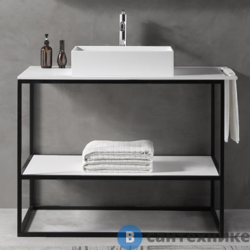 картинка Консоль под раковину ABBER Stein AS2631 напольная, белая матовая