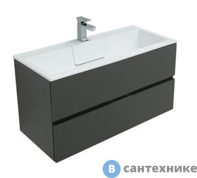 картинка Тумба под раковину Aquanet Алвита 100 серый антрацит (240112)